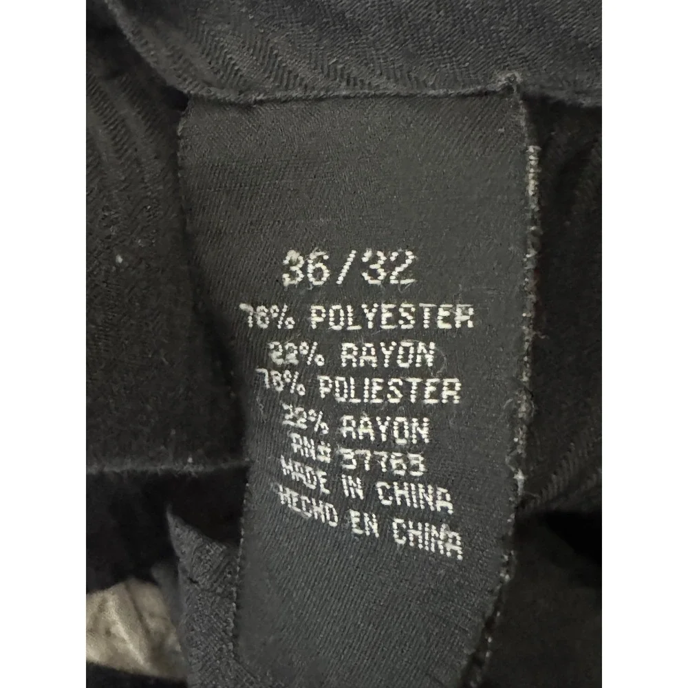 Perry Ellis‎ America Men's Black Pleated Dress Pants Size 36x32 Polyester Rayon
